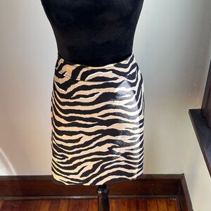 Talbots Black and Cream Zebra Pencil Skirt